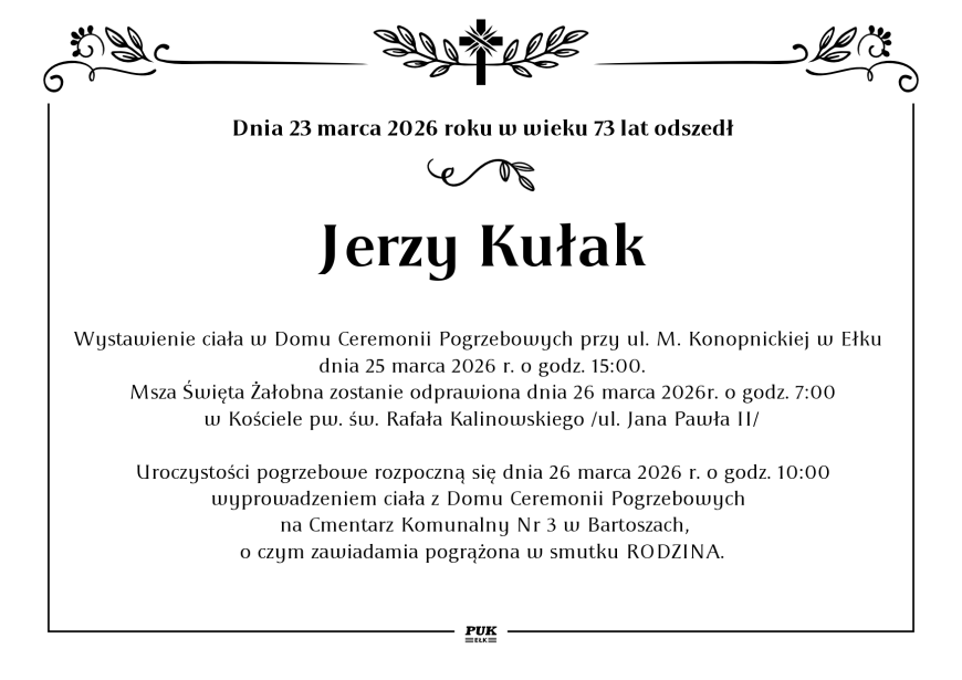 Jerzy Kułak - nekrolog